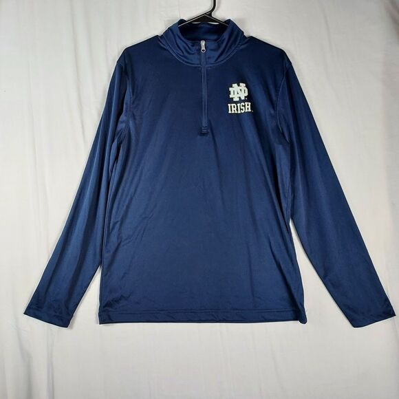 Notre Dame Irish Men’s Fanatics 1/4 Zip Pullover Sweatshirt Medium Navy Blue - Picture 1 of 8